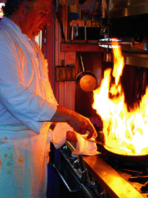 Photo of Luigi Vitrone cooking in his Pastabilities restaurant
