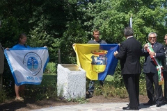 Youth from Rehoboth Beach display the flags of their city and and that of their Sister City, Greve-in-Chianti, Italy